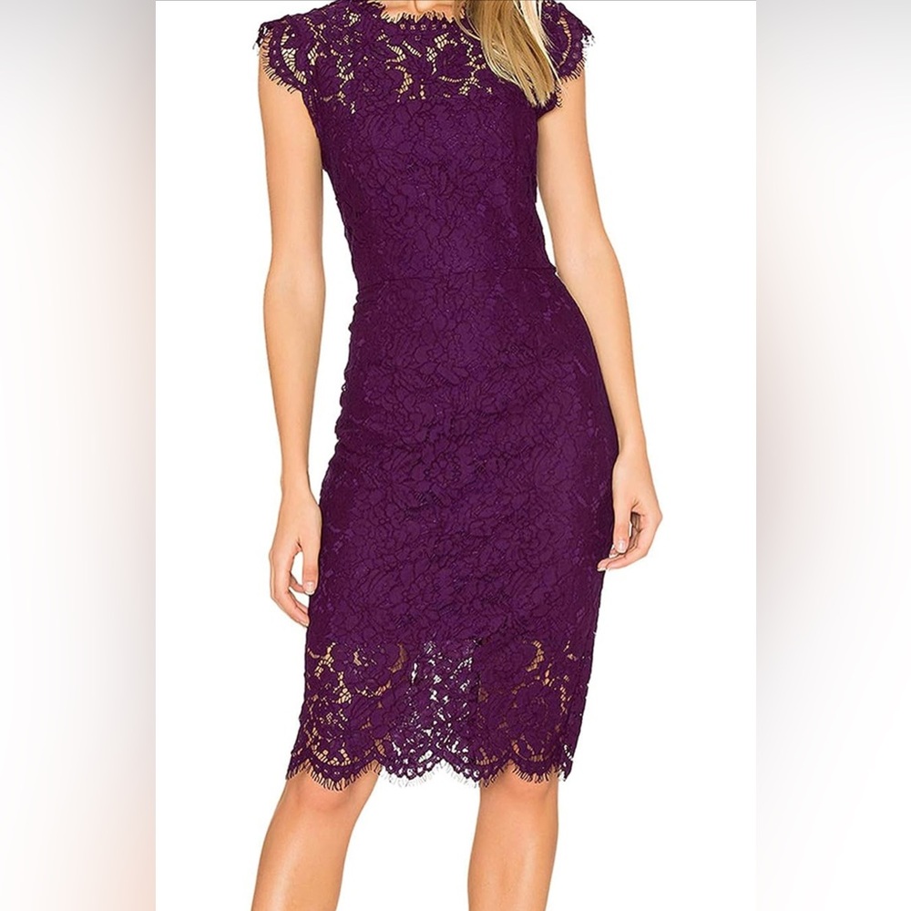 Women's Purple Lace Sheath Dress